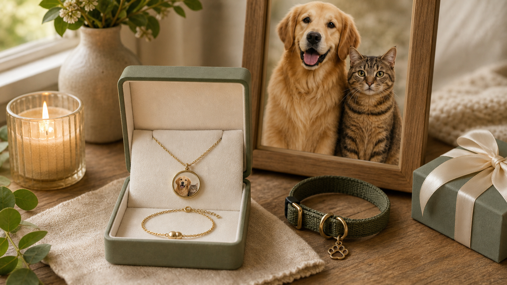 pet memorial jewelry from photo with custom necklace bracelet and pet keepsake gift