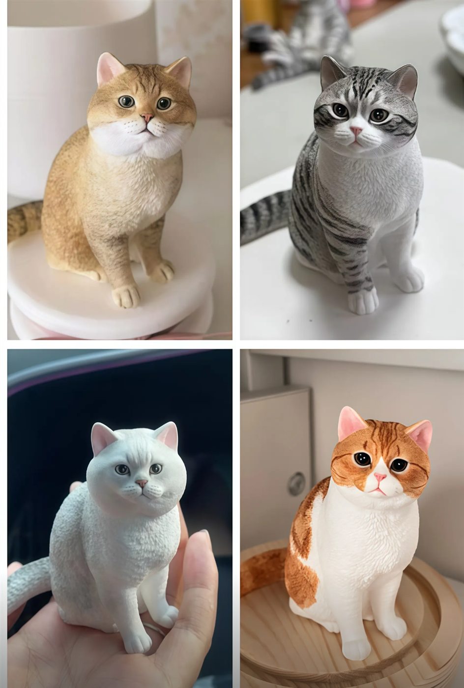 collection of cat figurine style examples