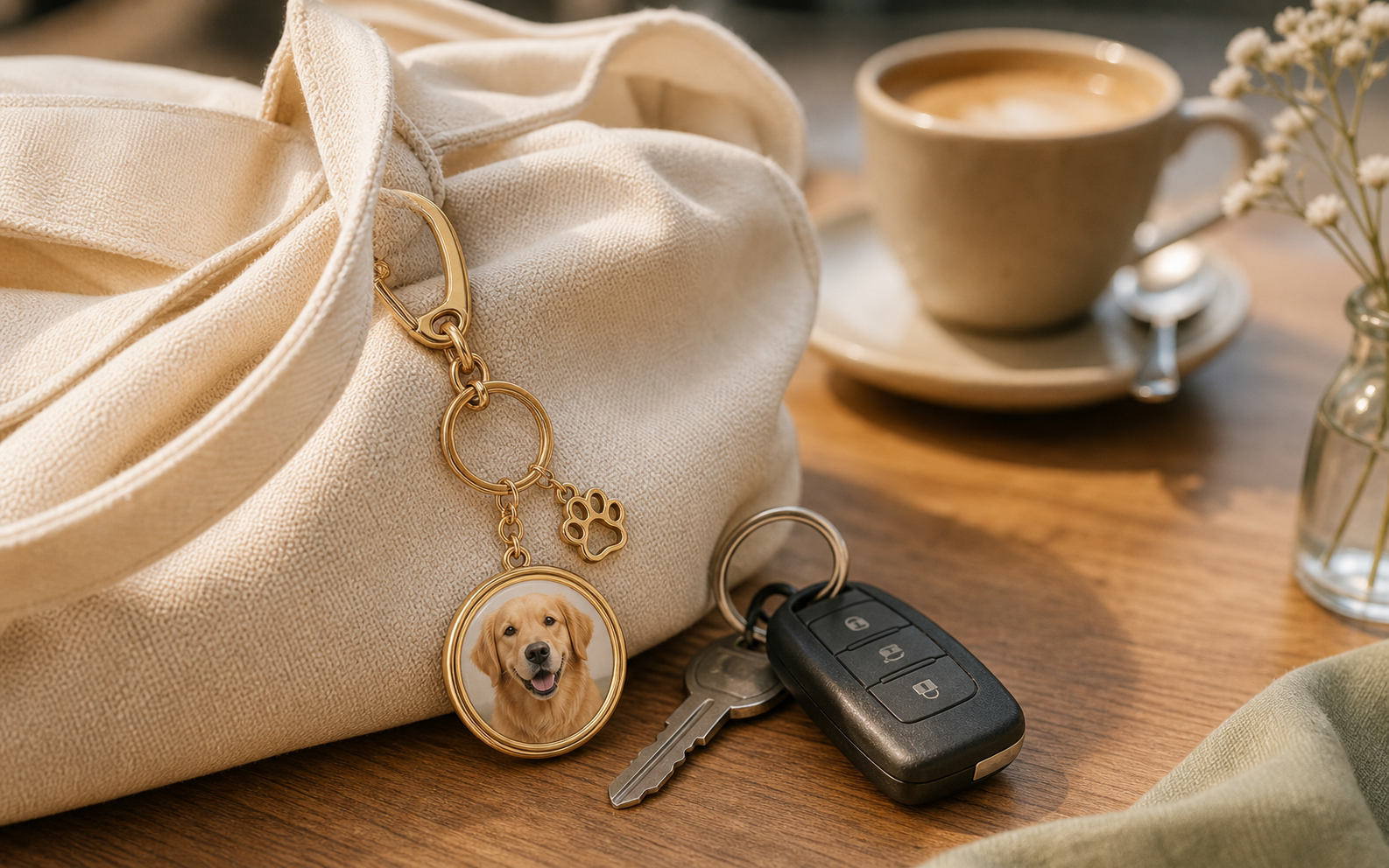 customer cat photo keychains made from pet photos