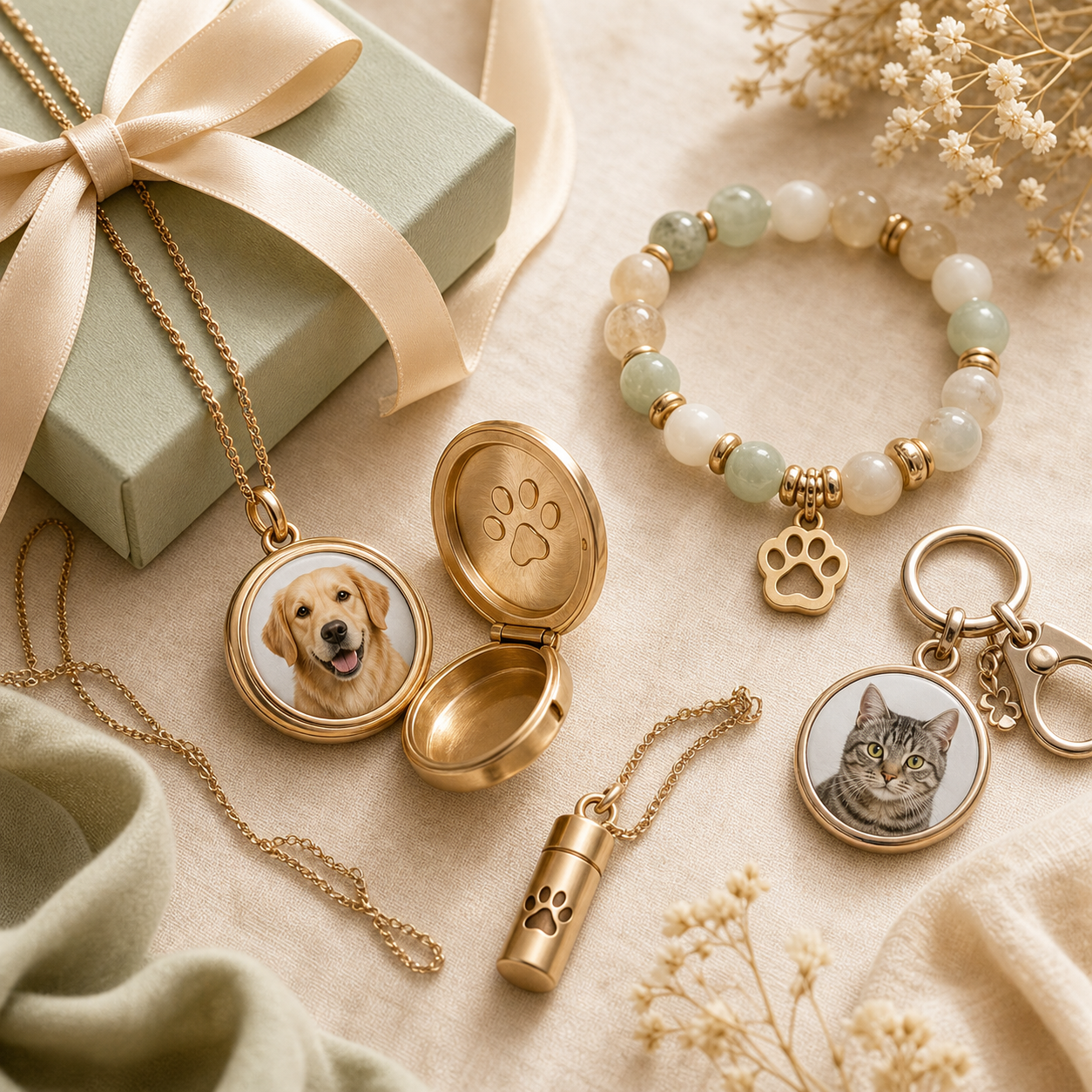 engraved cat memorial jewelry charm from photo